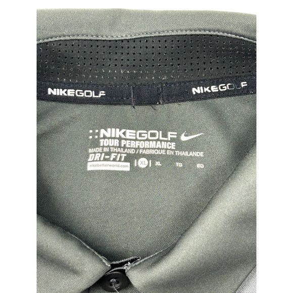 NikeGolf Tour Performance Dri-Fit Mens Polo Smokey Gray Short Sleeve Shirt XL - Picture 7 of 11